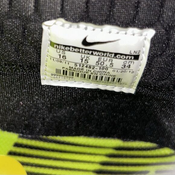 Nike Alpha Talon Elite 3/4 Mens Size 16 Football Cleats White Black 512482-100 - Picture 12 of 12